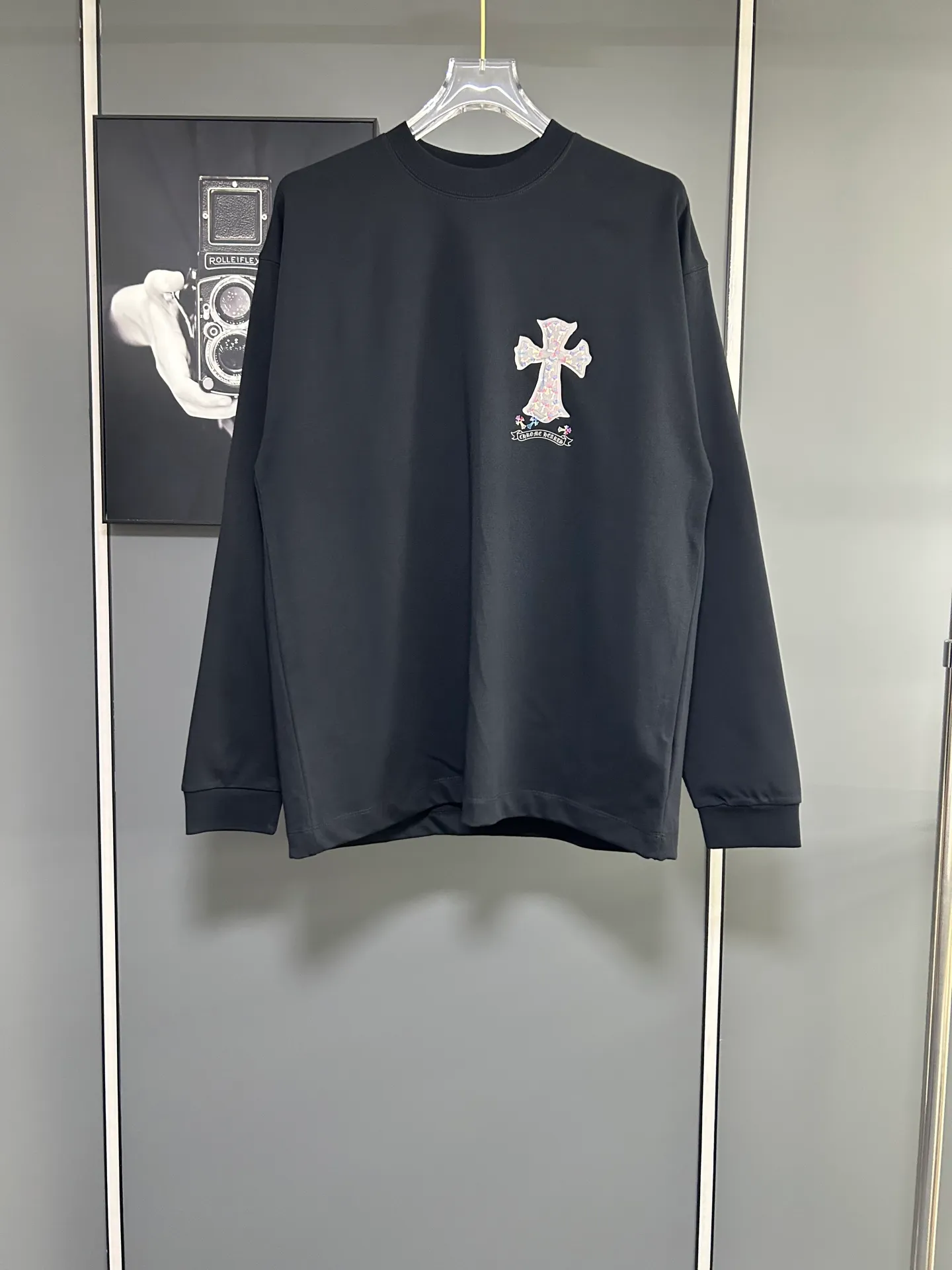 P230 2026 new (exclusive) Chrome Hearts autumn and winter limited edition heavyweight high-weight long-sleeved T-shirt, customized Dreamweaver Yayun ribbed cotton designer concept style Fabric: Heavy 380g Size: S M L XL Color: White Black